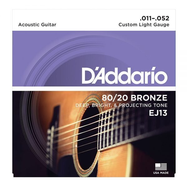 D'ADDARIO EJ13 BRONZE CUSTOM ACOUSTIC GUITAR STRING