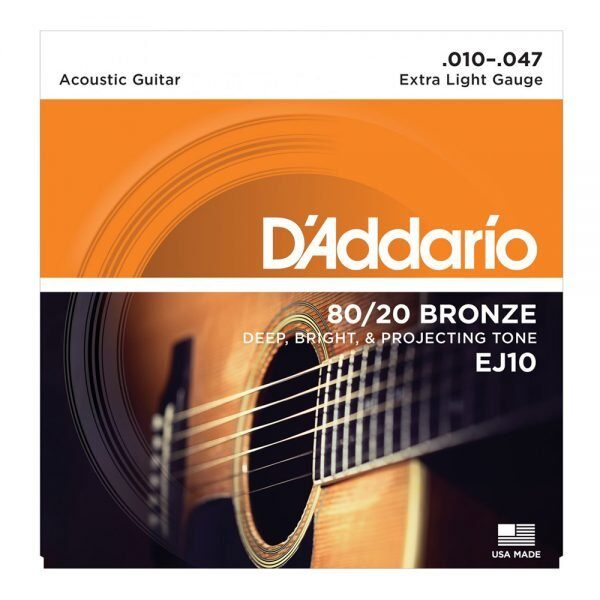 D'ADDARIO EJ10 BRONZE WOUND ACOUSTIC GUITAR STRING