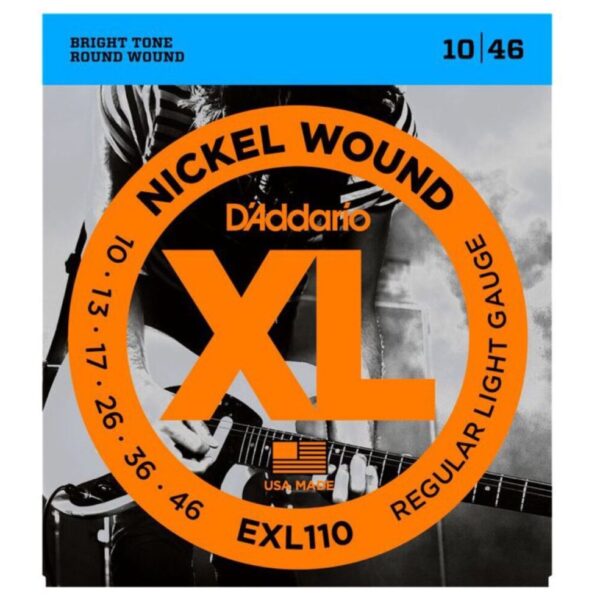 D'ADDARIO EXL110 NICKEL WOUND LIGHT ELECTRIC GUITAR STRINGS