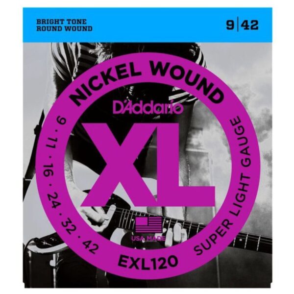D'ADDARIO EXL120 NICKEL ROUND WOUNDS ELECTRIC GUITAR STRING