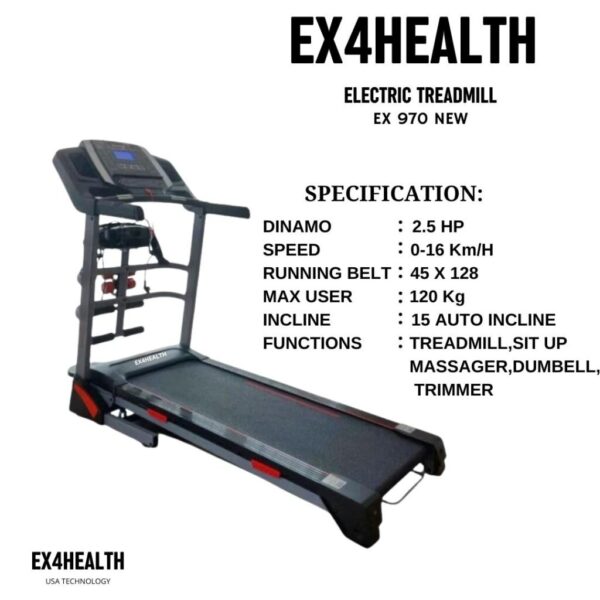 TREADMILL ELETRIK EX4HEALTH EX 970 NEW