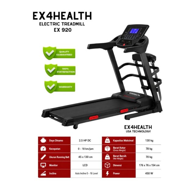 ELECTRIC TREADMILL EX4HEALTH EX-920