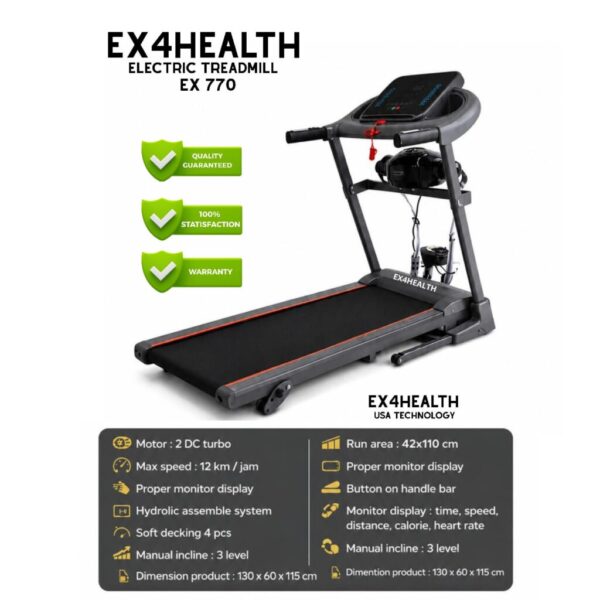 ELECTRIC TREADMILL EX4HEALTH EX-770